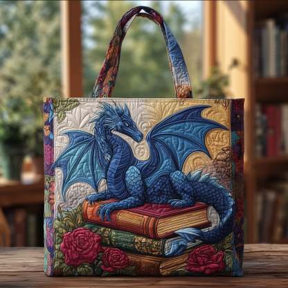 Library Dragon Quilted Tote Bag GFTONL5029