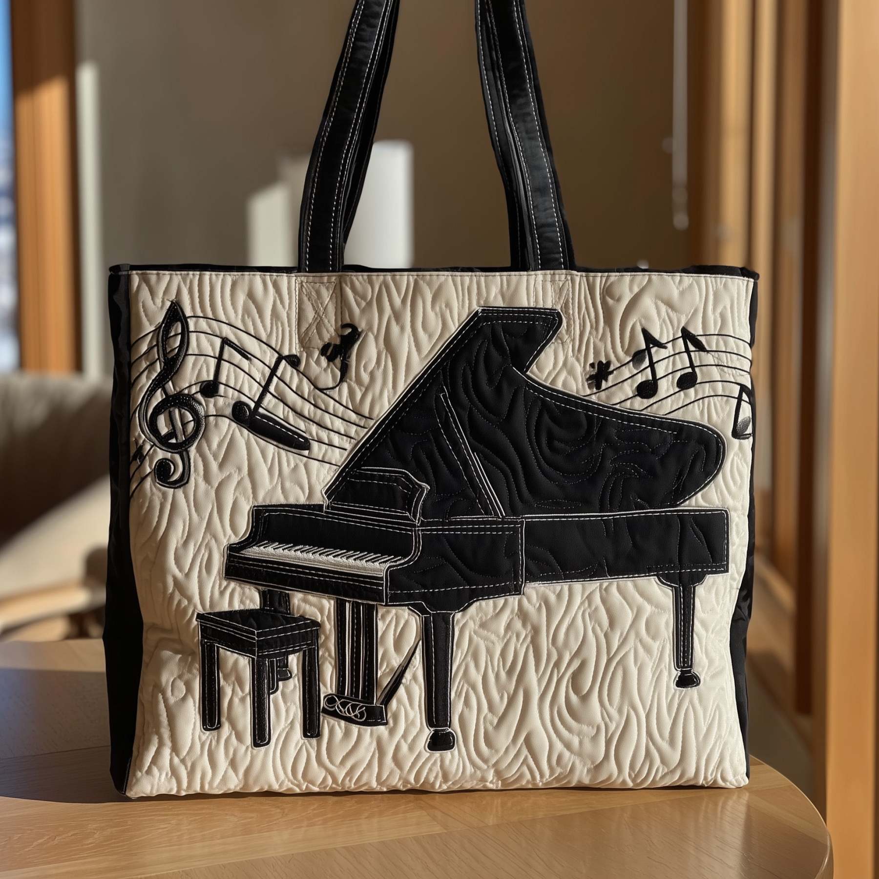Grand Piano Quilted Tote Bag GFTONT1318
