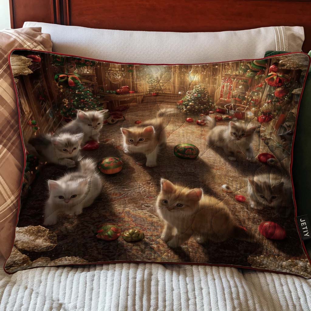 Adorable Cat Quilted Pillow Case GFTOTG2492
