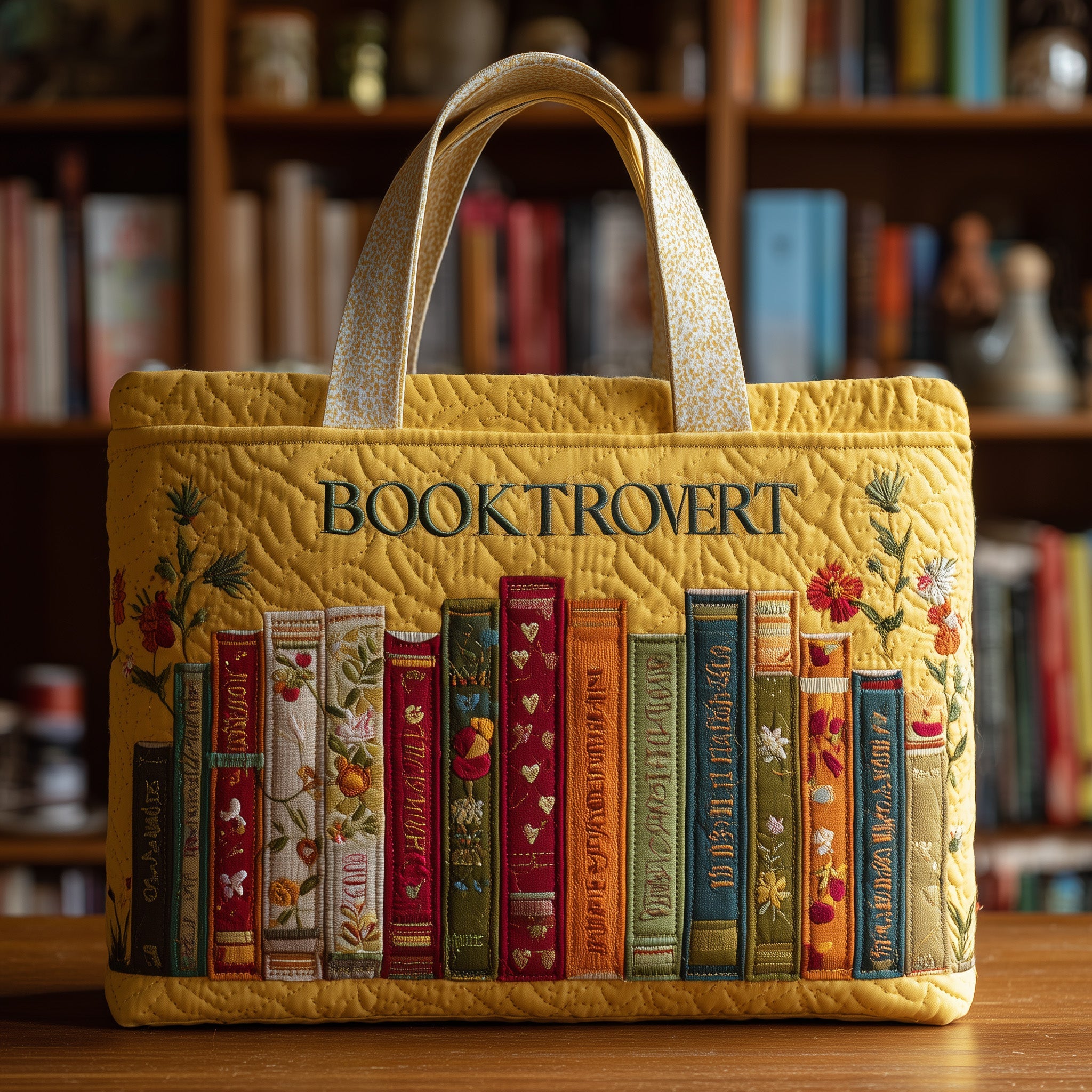 Booktrovert Quilted Tote Bag GFTOTL3911