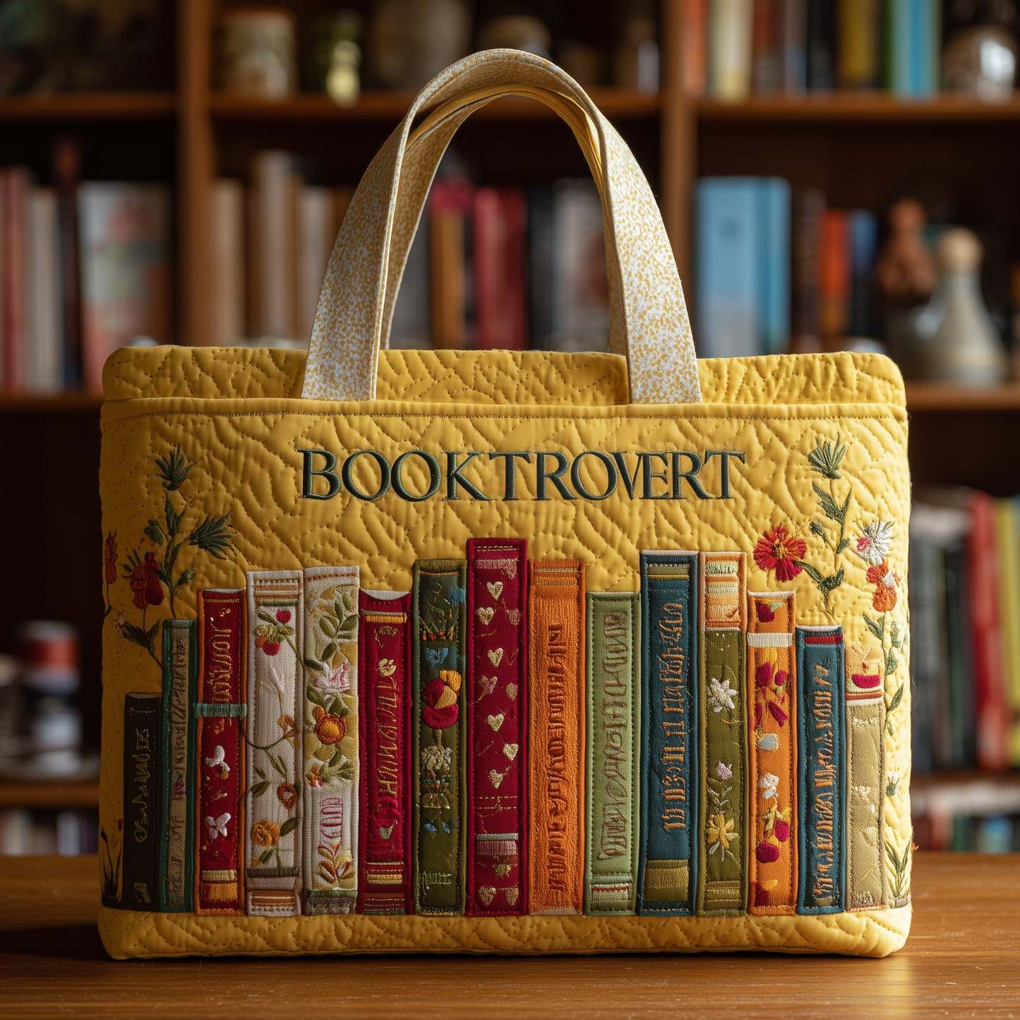 Booktrovert Quilted Tote Bag GFTOTL3911