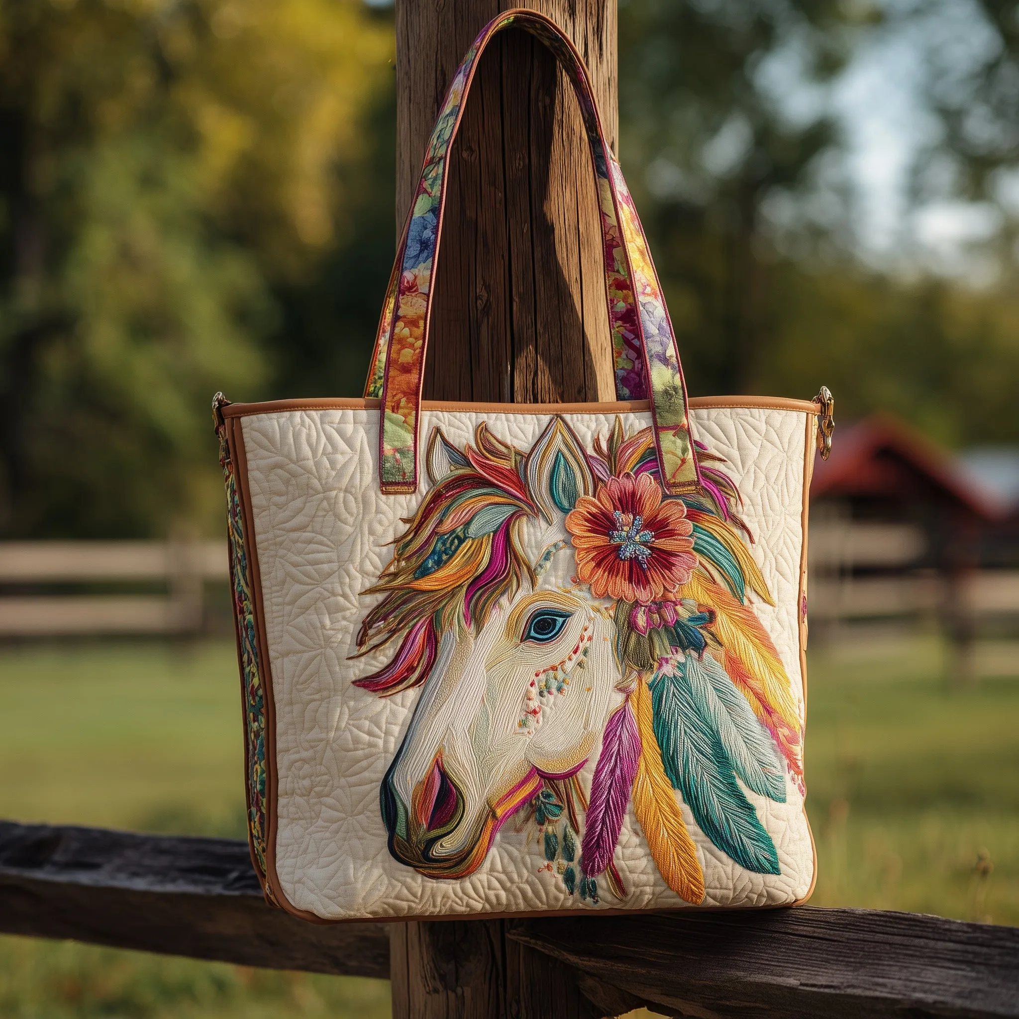 🎁❤️Interesting animals Quilted Tote Bag