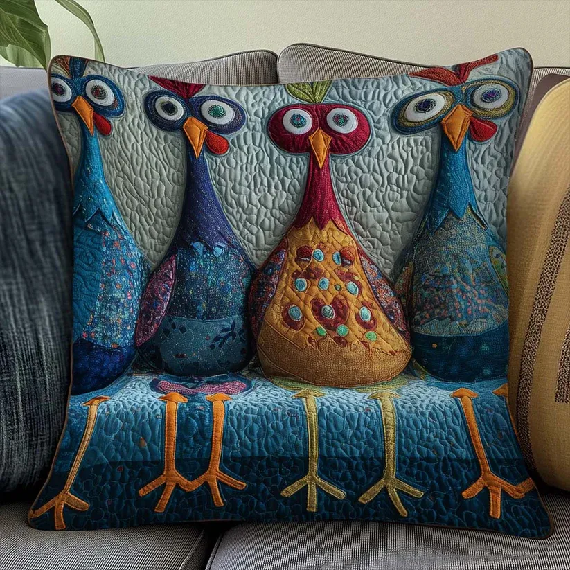 Abstract Art Vintage Quilted Pillow Case