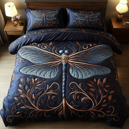 Dragonfly 3-Piece Quilted Bedding Set NCU0VT155