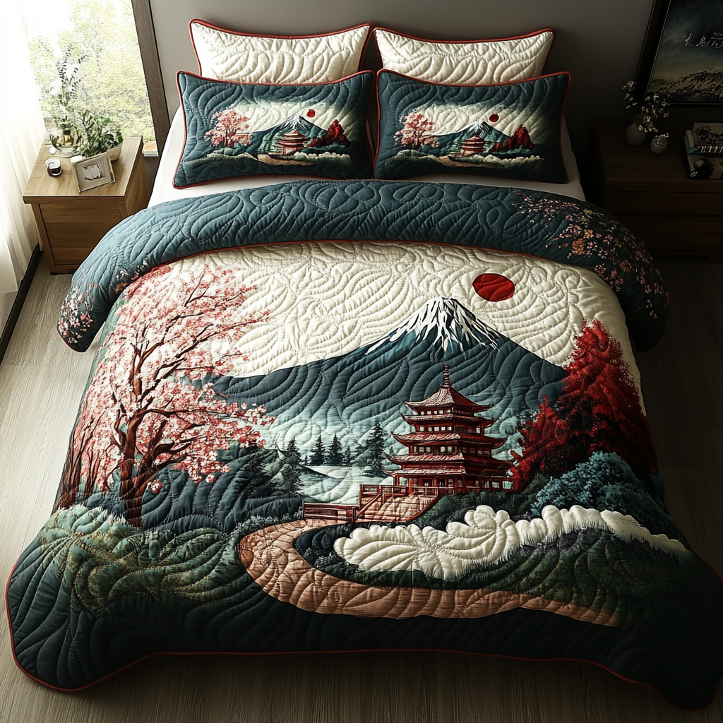 Japan 3-Piece Quilted Bedding Set NCU0VT152