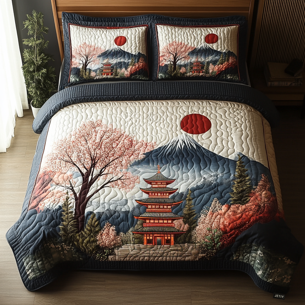 Japan 3-Piece Quilted Bedding Set NCU0VT152