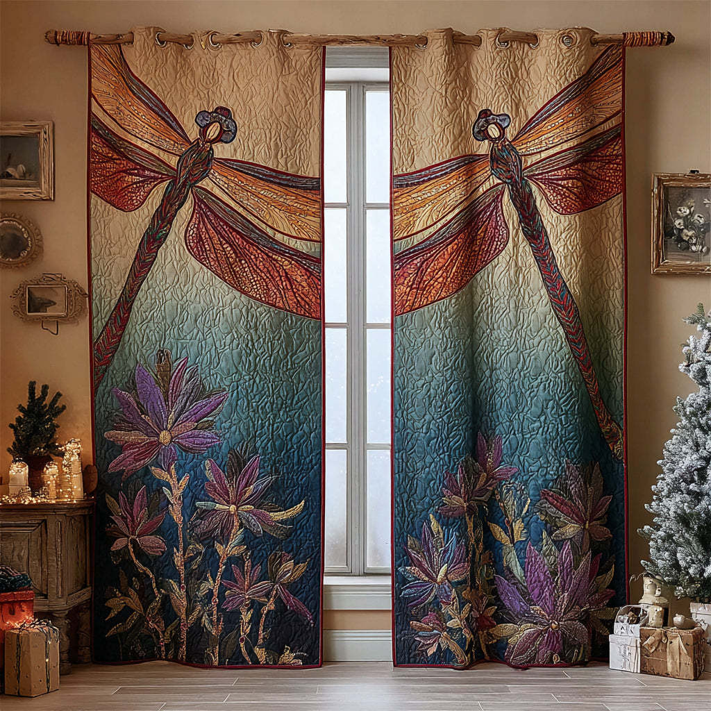 Lakeside Dragonfly Quilted Curtains NCU0DV8710