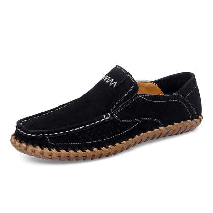 (⏰Last Day 70% OFF🔥)Men's Handcrafted Suede Slip-On Loafers | Lightweight, Rebound Cushioning for Driving & Casual Comfort