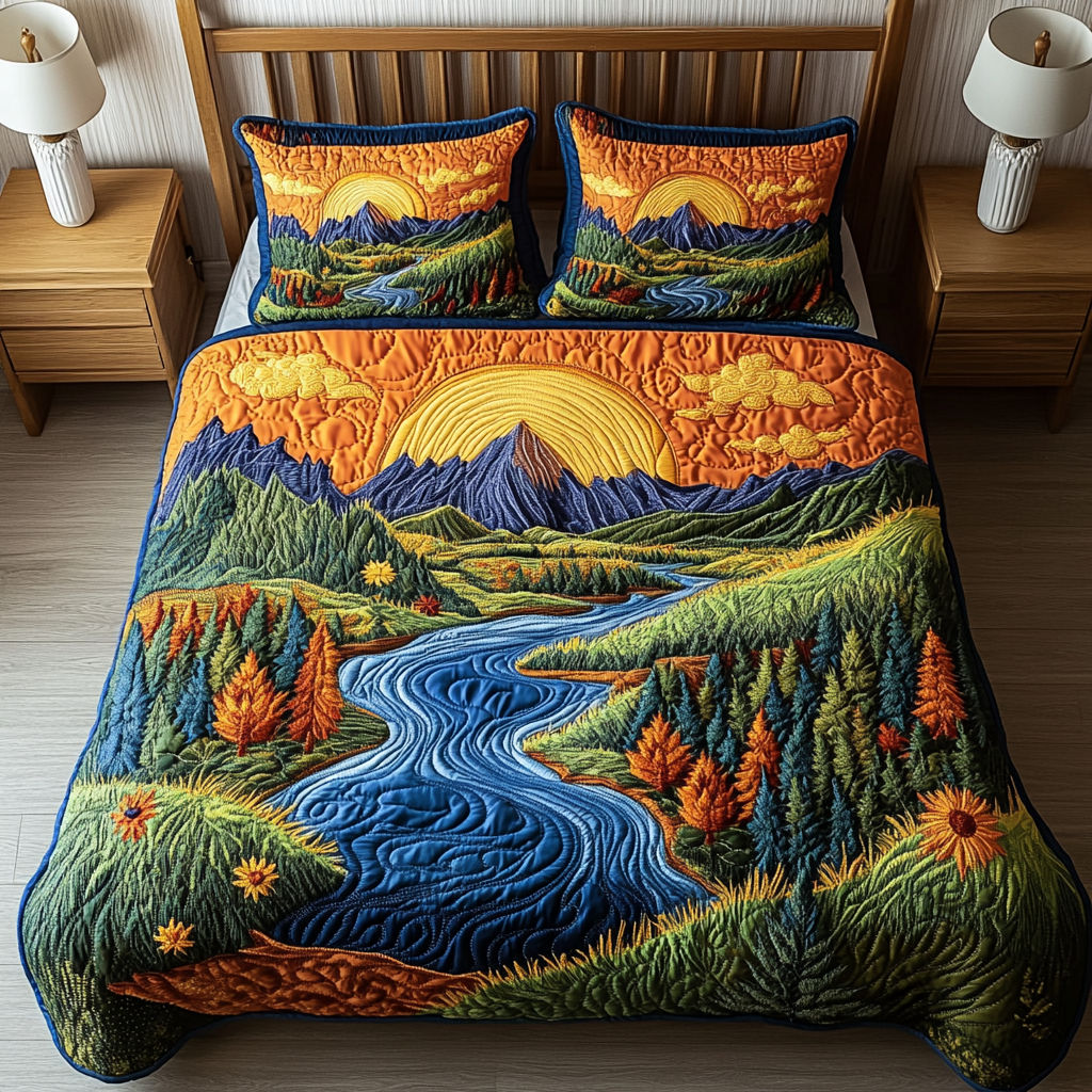 Forest 3-Piece Quilted Bedding Set NCU0VT158