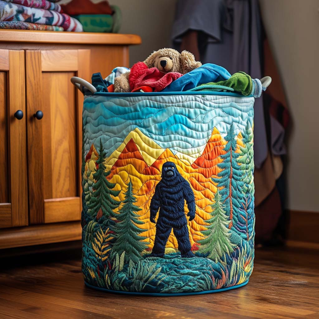 Mountain Trail Sasquatch Quilted Laundry Basket NCU0NNT1543