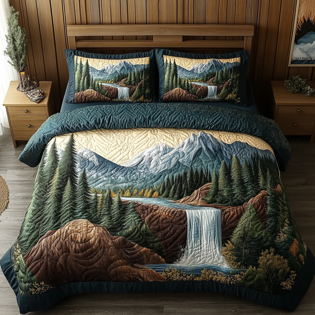 Forest 3-Piece Quilted Bedding Set NCU0VT158