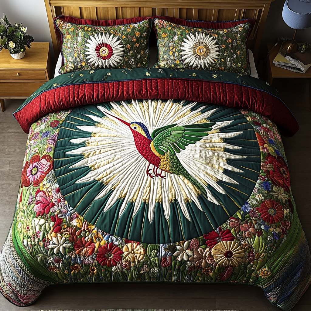 Hummingbird Quilted Bedding Set NCU0VT105