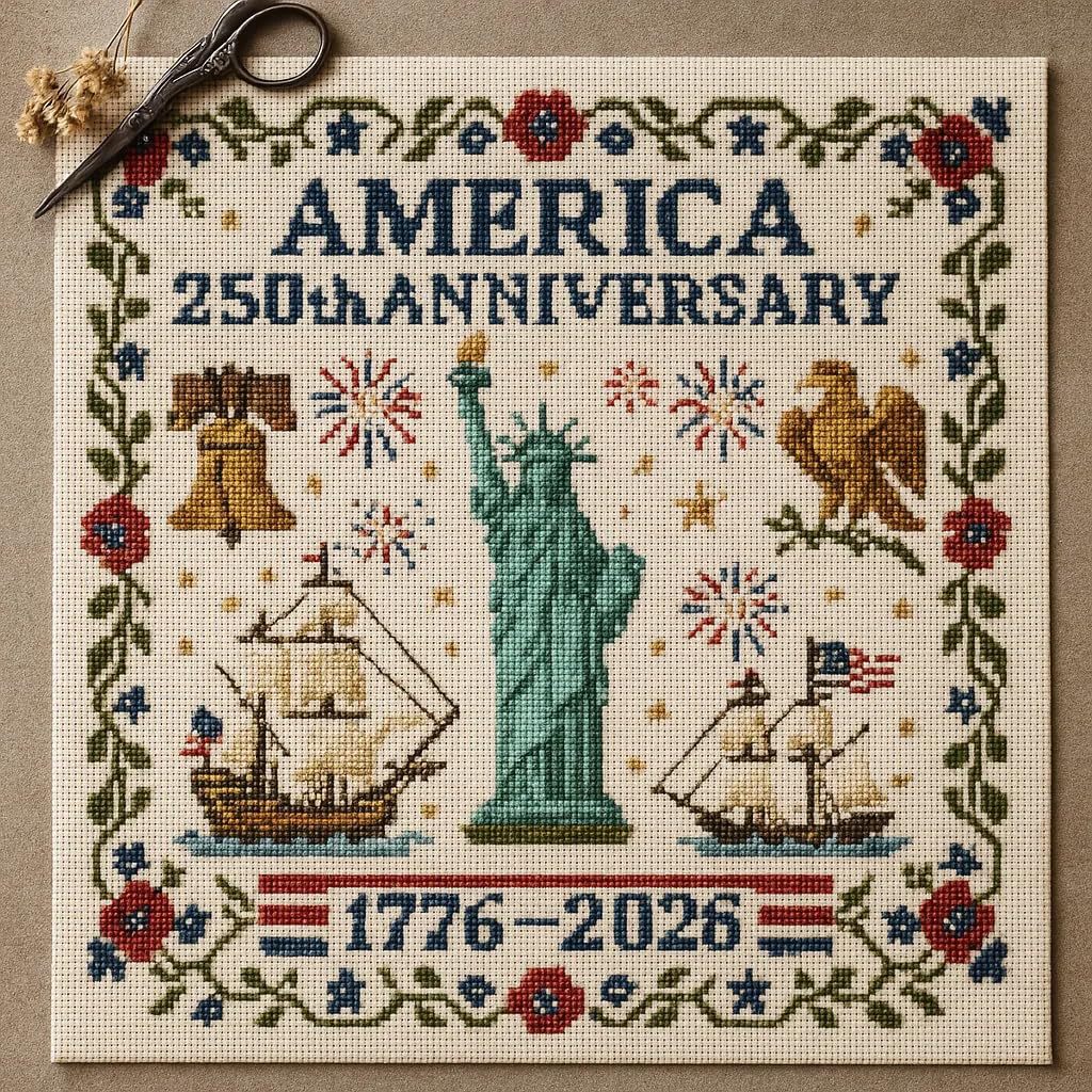 US 250th Anniversary Cross Stitch Kit