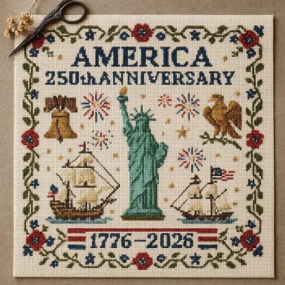 US 250th Anniversary Cross Stitch Kit
