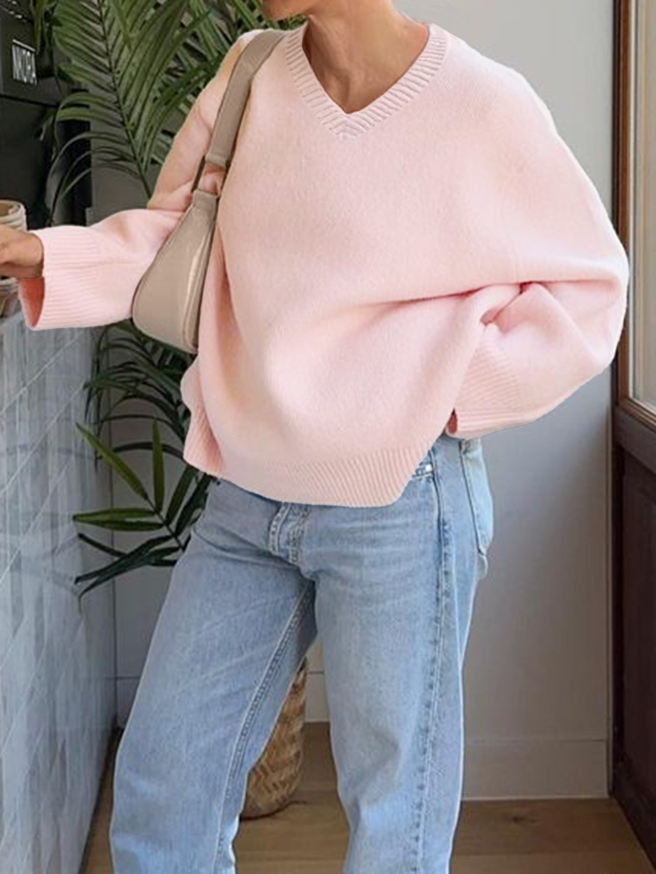 Women's Casual Simple Solid Color Long Sleeve Knitted Shirt