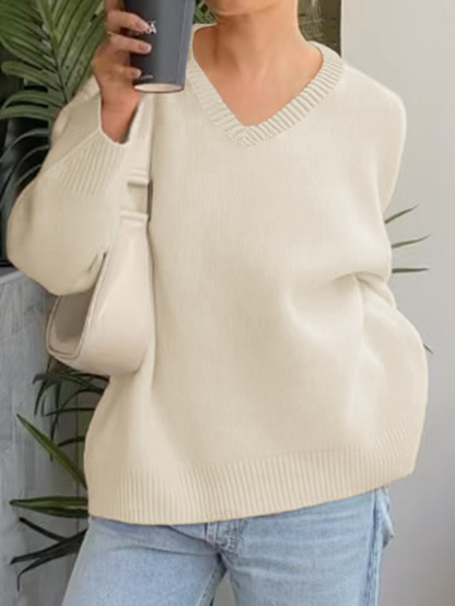 Women's Casual Simple Solid Color Long Sleeve Knitted Shirt