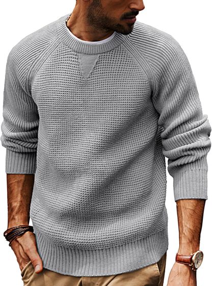 Men's Loose Casual Knit Sweater – Vintage Heavyweight Pullover