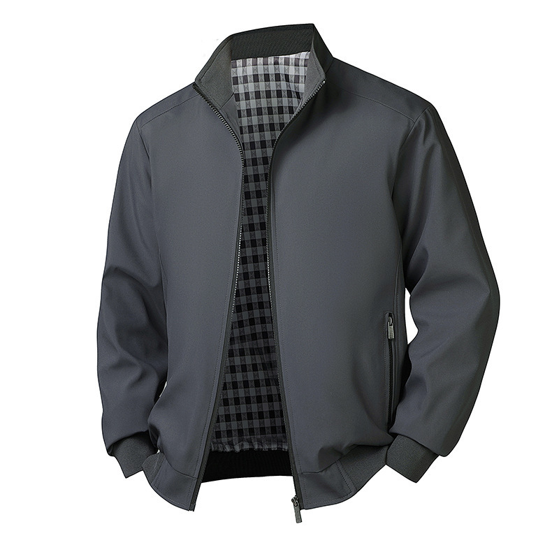 Men's Casual Comfort Plus Size Long Sleeve Stand Collar Jacket