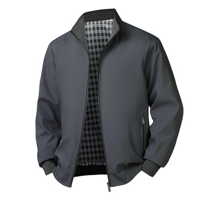 Men's Casual Comfort Plus Size Long Sleeve Stand Collar Jacket