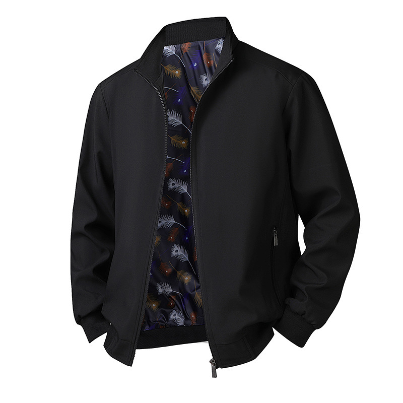 Men's Casual Comfort Plus Size Long Sleeve Stand Collar Jacket