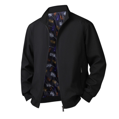 Men's Casual Comfort Plus Size Long Sleeve Stand Collar Jacket