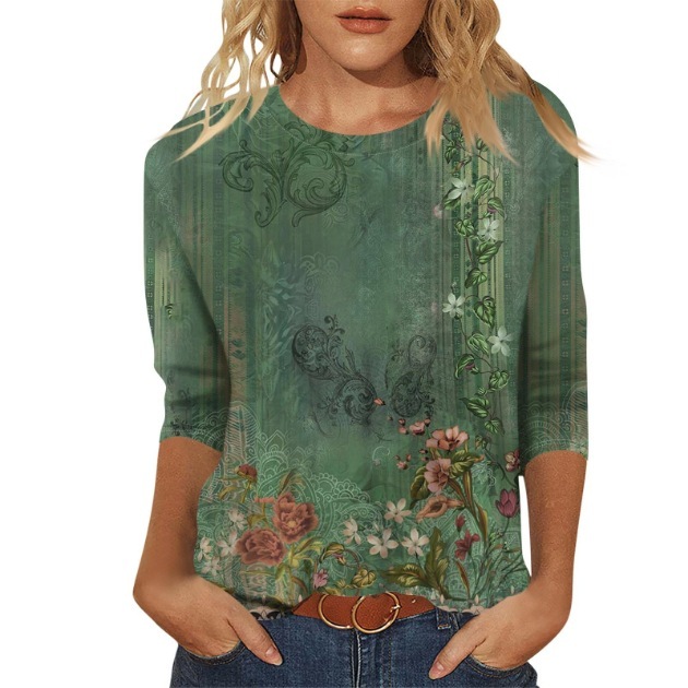 Women's Bohemian Elegant Round-Neck Loose Blouse