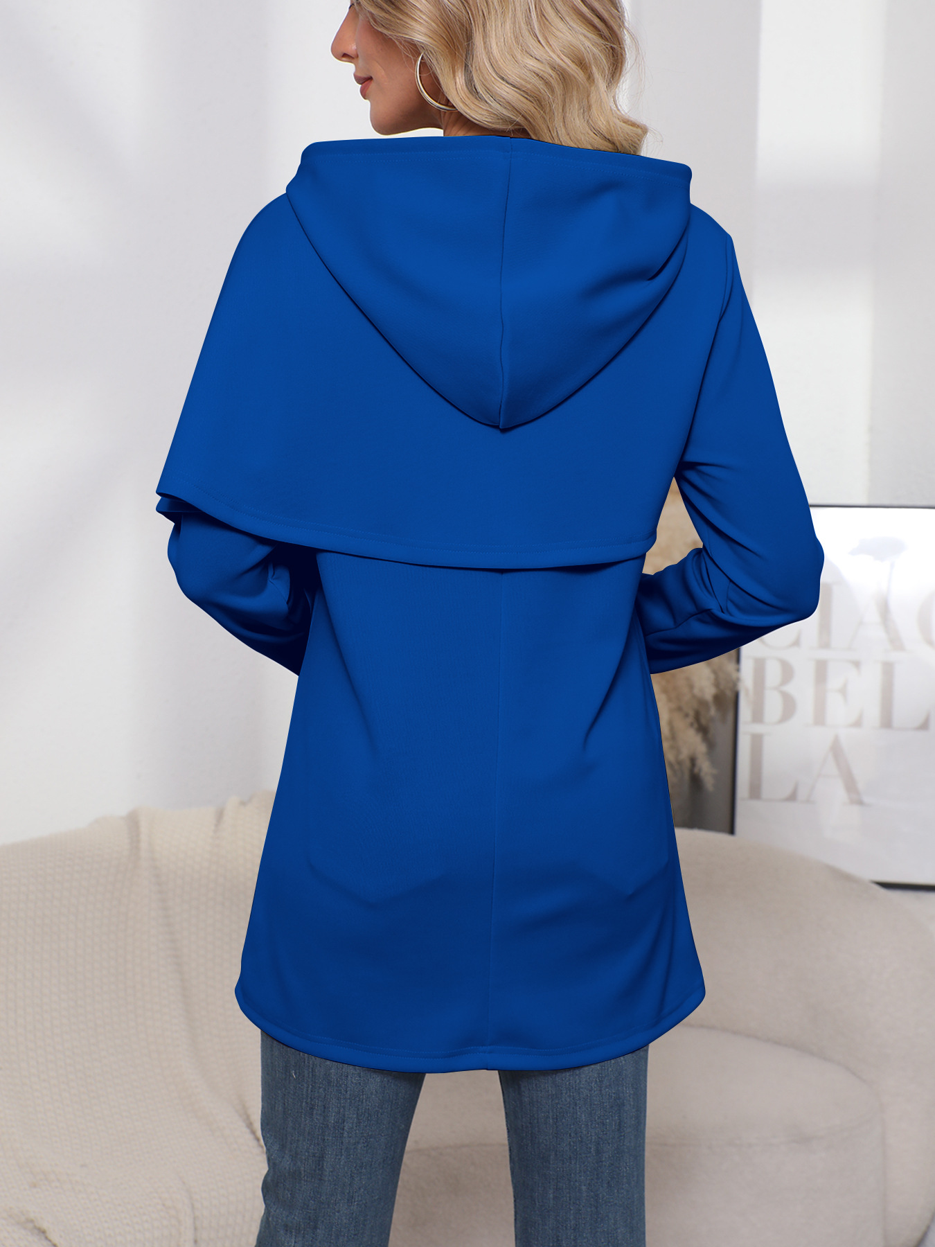 Women’s New Loose Elegant Hoodie – Long Sleeve Irregular Solid Color Sweatshirt