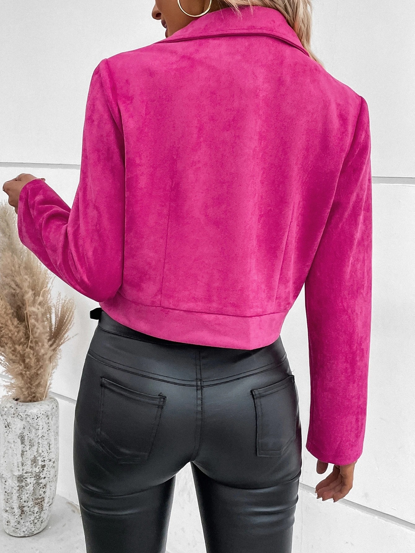 Women’s Stylish Short Suede Jacket Coat