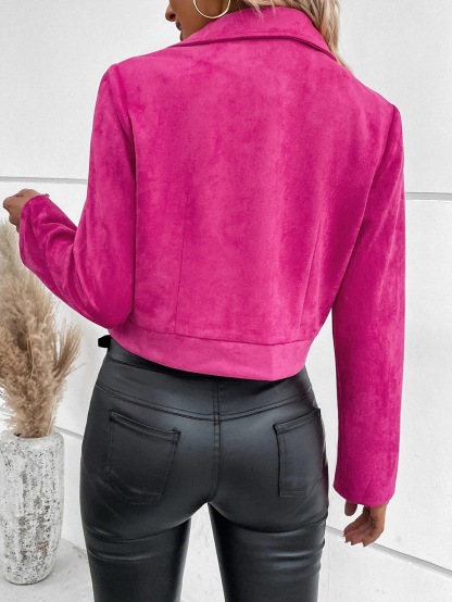 Women’s Stylish Short Suede Jacket Coat