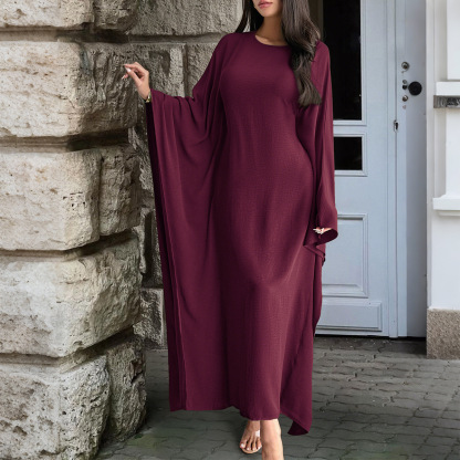 Women's Elegant Solid Color Long Sleeve Evening Dress