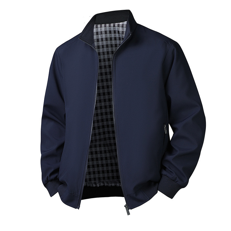 Men's Casual Comfort Plus Size Long Sleeve Stand Collar Jacket
