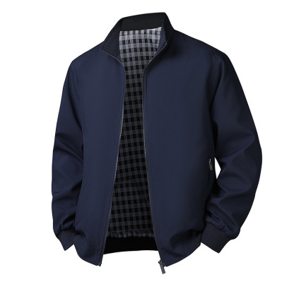 Men's Casual Comfort Plus Size Long Sleeve Stand Collar Jacket
