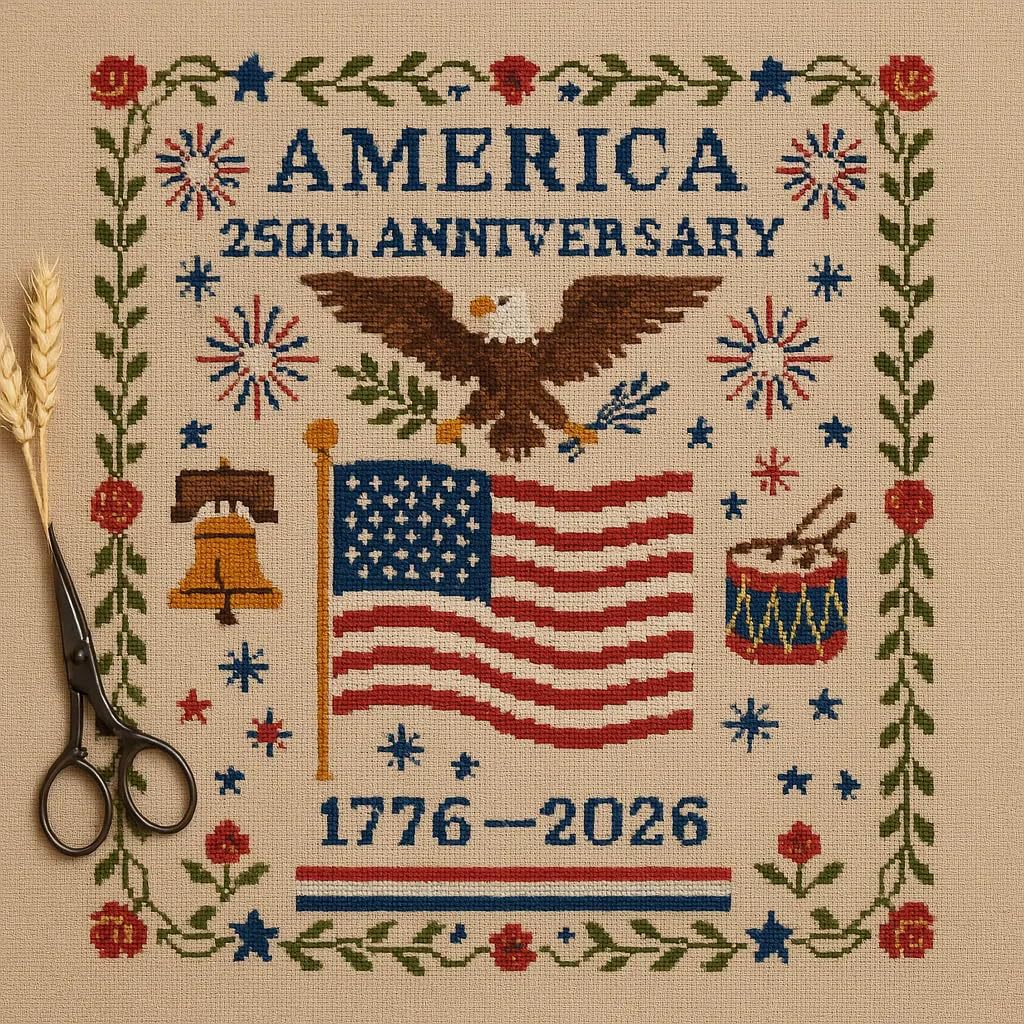 US 250th Anniversary Cross Stitch Kit