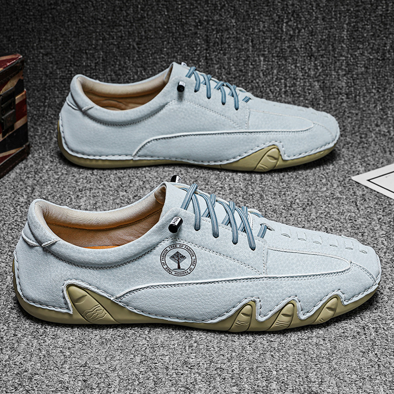 (🎁Free Orthotic Insoles🔥)Men’s Handmade Premium Cowhide Leather Lace-Up Dress Shoes with Arch Support, Breathable for Summer Walking & Driving