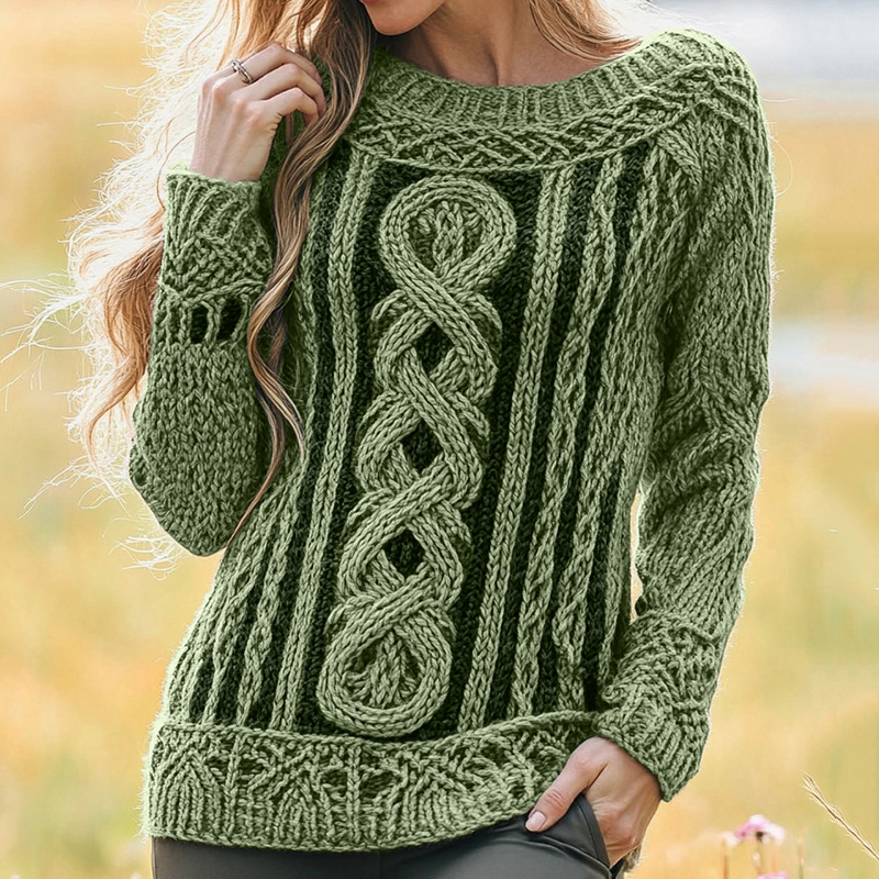 Women's Celtic Classic Knotted Contrast Jacquard Sweater
