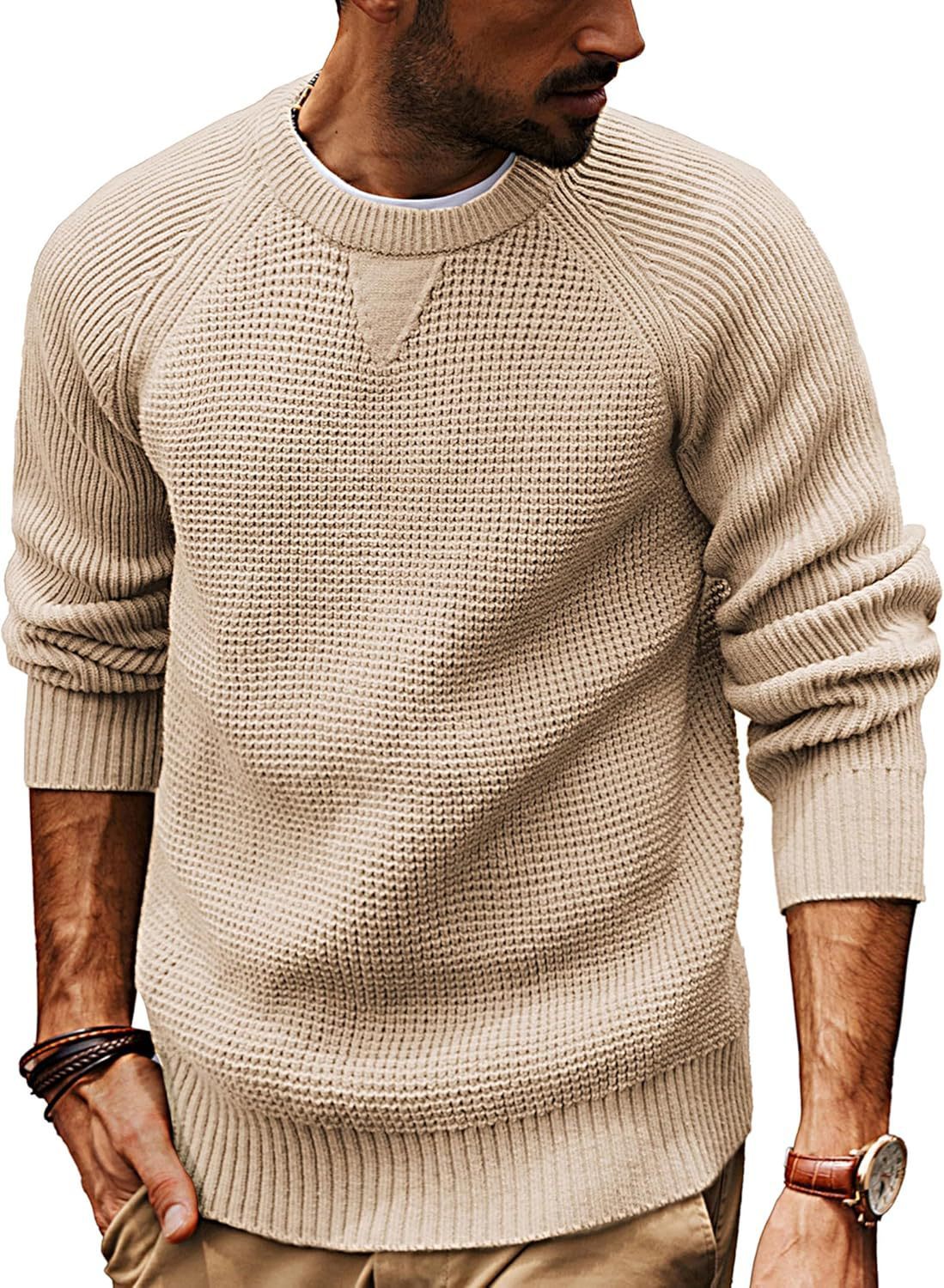 Men's Loose Casual Knit Sweater – Vintage Heavyweight Pullover