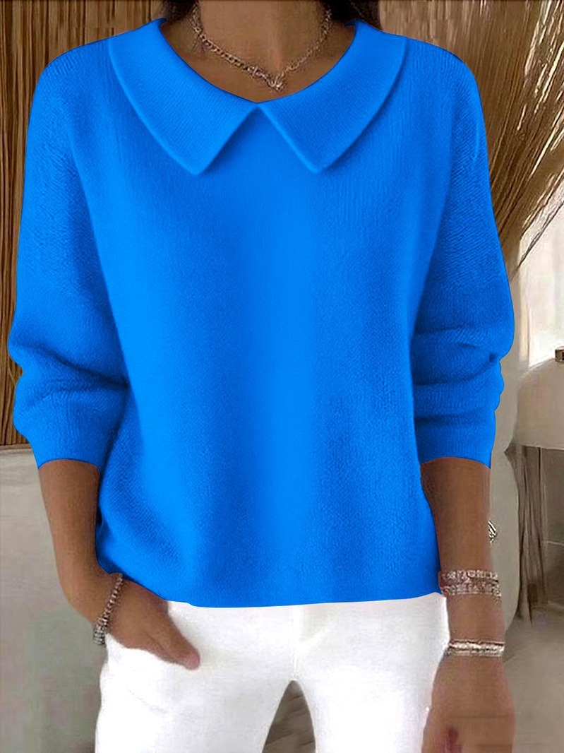 Women's Elegant Casual Peter Pan Collar 3/4 Sleeve Sweater