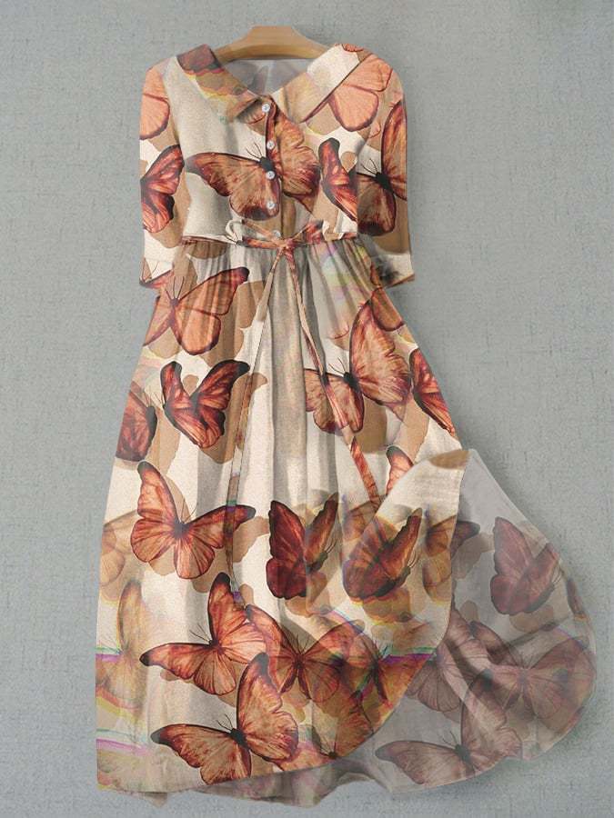 Women's Elegant Vintage Floral Patchwork Dress