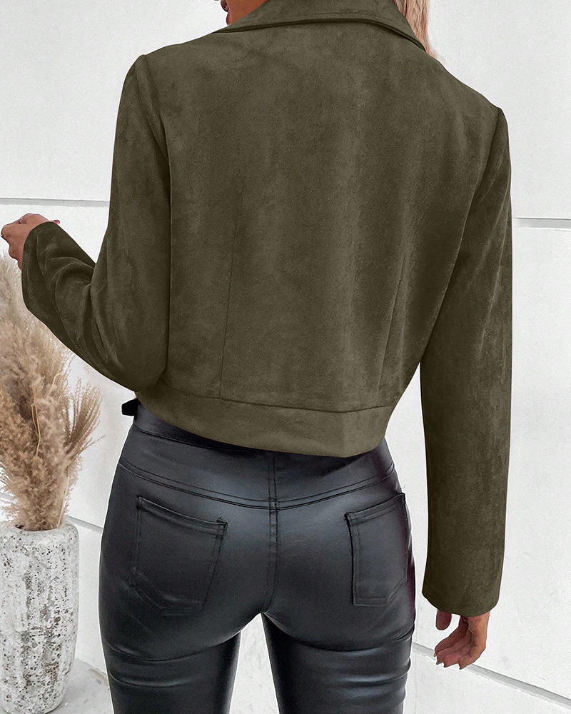 Women’s Stylish Short Suede Jacket Coat
