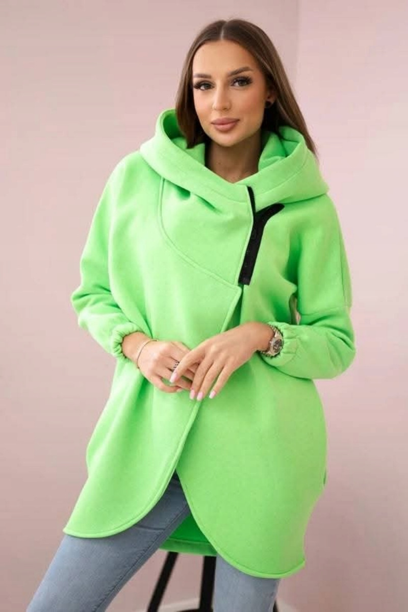 Solid Color Loose Hooded Zip-up Casual Sports Jacket