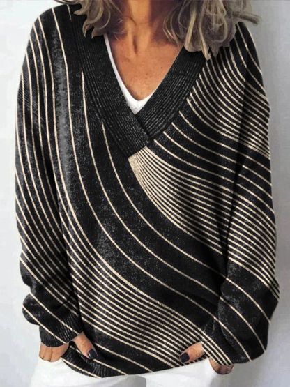 Women's Abstract Pattern Art Print Wool Sweater