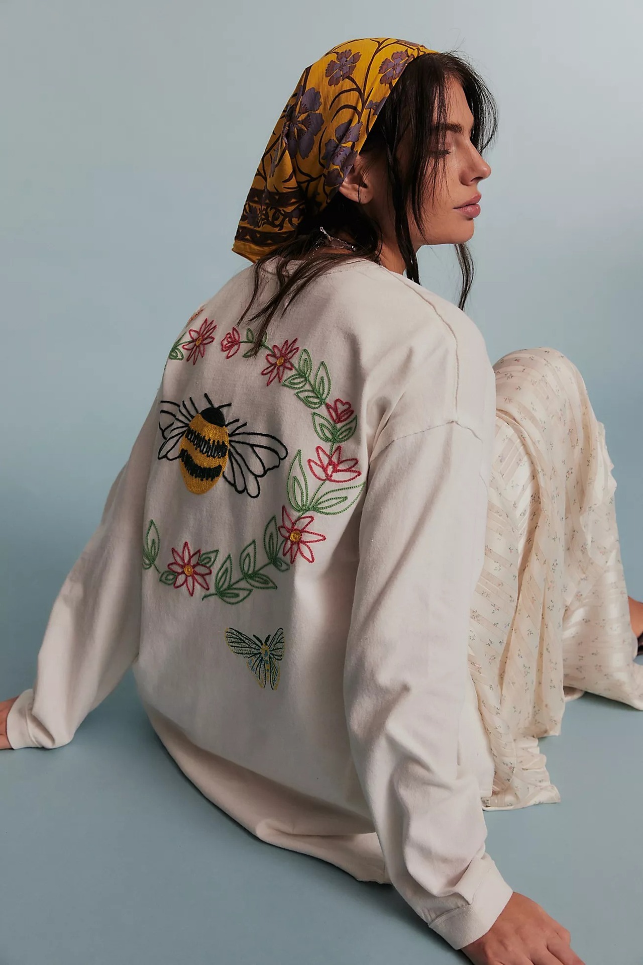 Women's Cotton Embroidered Knitted Pullover Casual Fashion Loose Sweatshirt