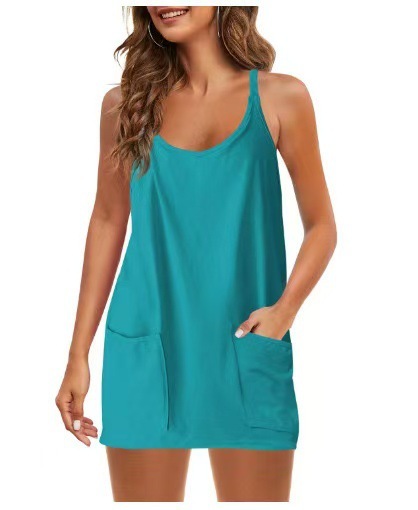 2025 Summer Women's Spaghetti Strap Dress Romper – Built-in Shapewear