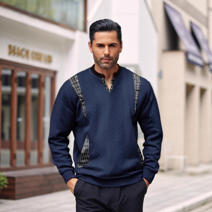 Men’s Fashionable Cotton V-Neck Sweater