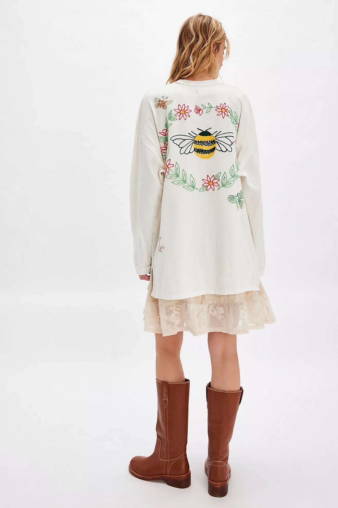 Women's Cotton Embroidered Knitted Pullover Casual Fashion Loose Sweatshirt