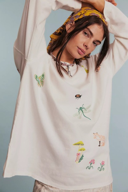 Women's Cotton Embroidered Knitted Pullover Casual Fashion Loose Sweatshirt