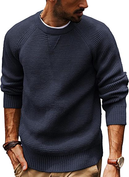 Men's Loose Casual Knit Sweater – Vintage Heavyweight Pullover