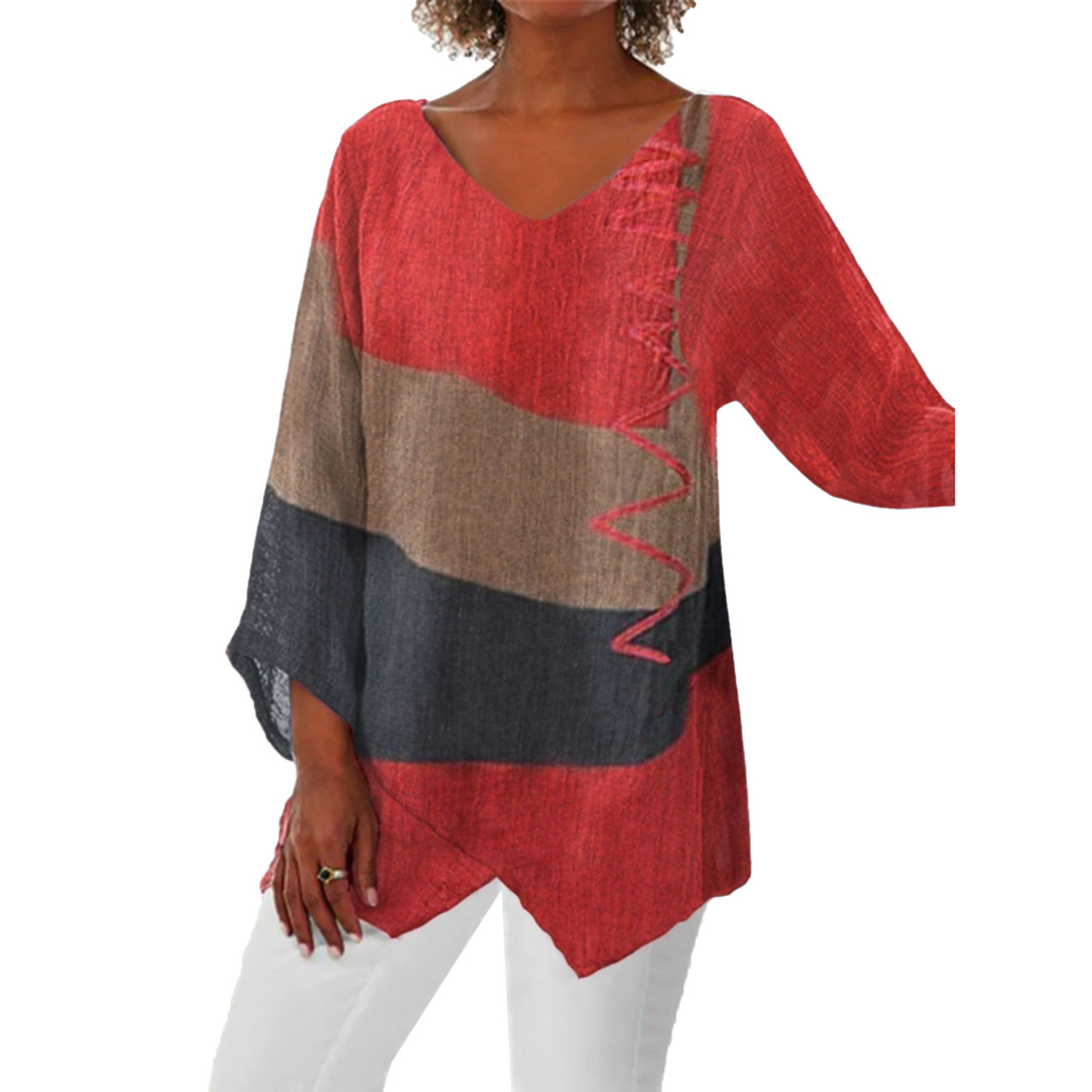 AMBER™ - ELEGANT TRICOLOR BLOUSE
