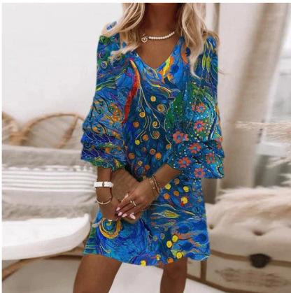 Women's Floral Half Sleeve Summer Printing Dress