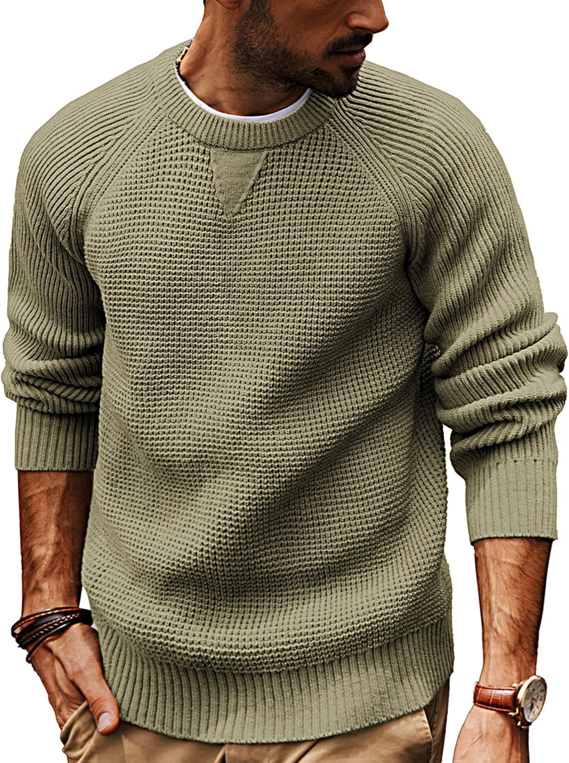Men's Loose Casual Knit Sweater – Vintage Heavyweight Pullover